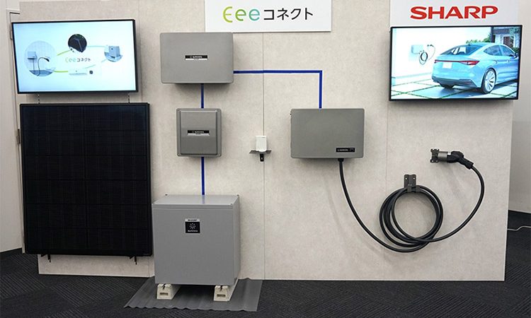 シャープがV2H参入、太陽光・蓄電池・EVを連携